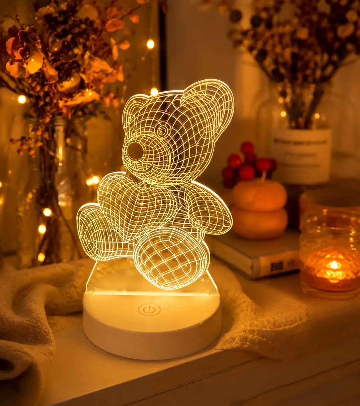 3D Teddy Bear LED Lamp